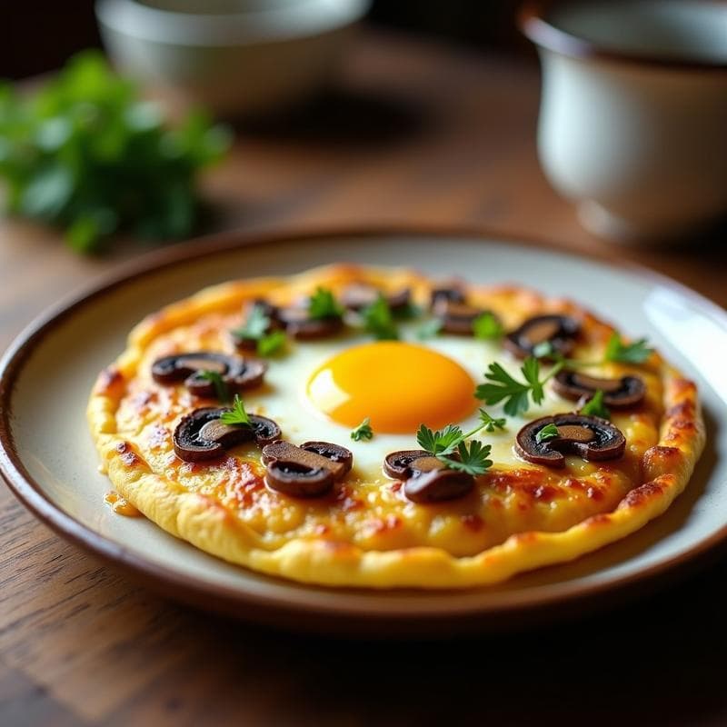 Tortilla de Huevos con Champiñones Ahumados: Receta Express en Sartén Antiadherente