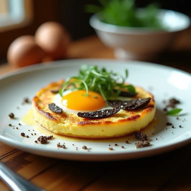 Tortilla de Huevos de Codorniz y Trufa Negra: Receta Francesa de Autor