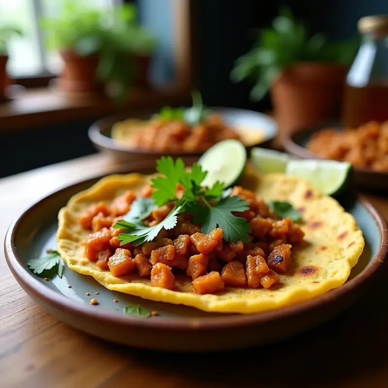 Tortilla de Flour de Maíz y Chorizo de Tempeh: Desayuno Mexicano Vegano en 15 Minutos