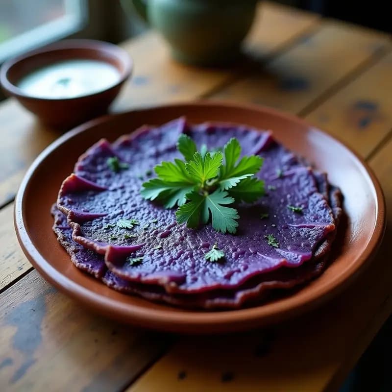 Tortilla de Patata Morada y Azul: Receta Andreína Vegana con Toque Peruviano