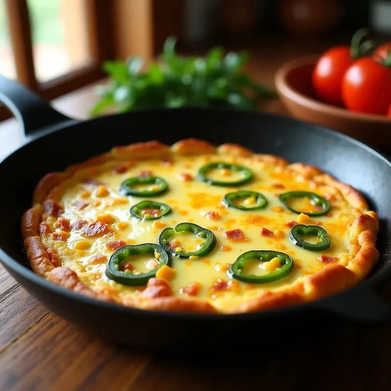 Tortilla de Panceta y Pimientos Verdes: Desayuno Salón en Sartén Antiadherente