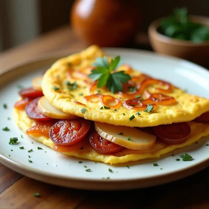 Tortilla de Papa y Chorizo con Cebolla Caramelizada: Receta Extremeña en Sartén Antiadherente