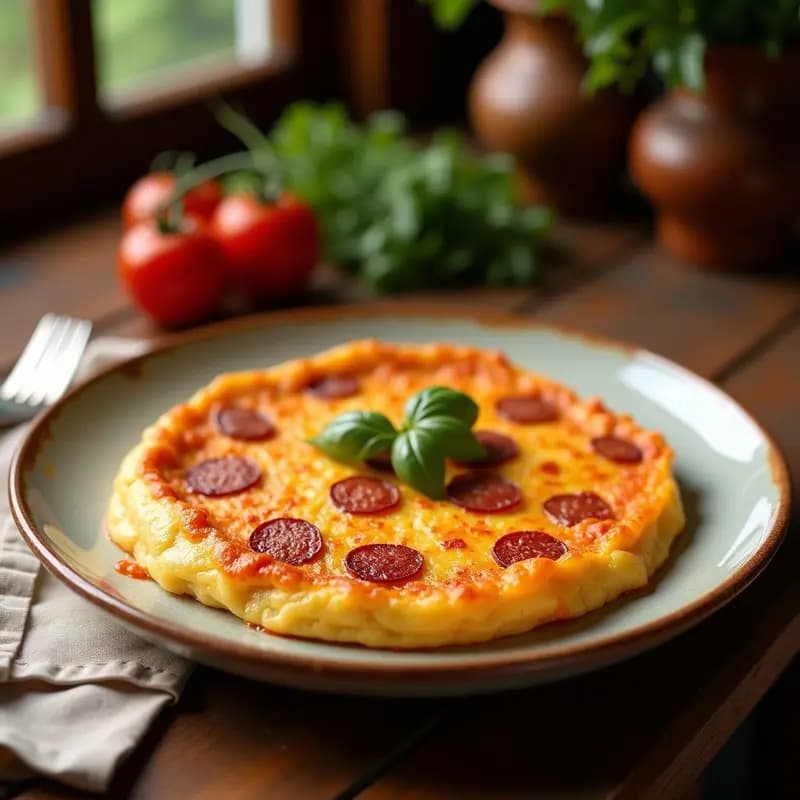 Tortilla de Papa y Chorizo Colorada: Desayuno Peruano Picante