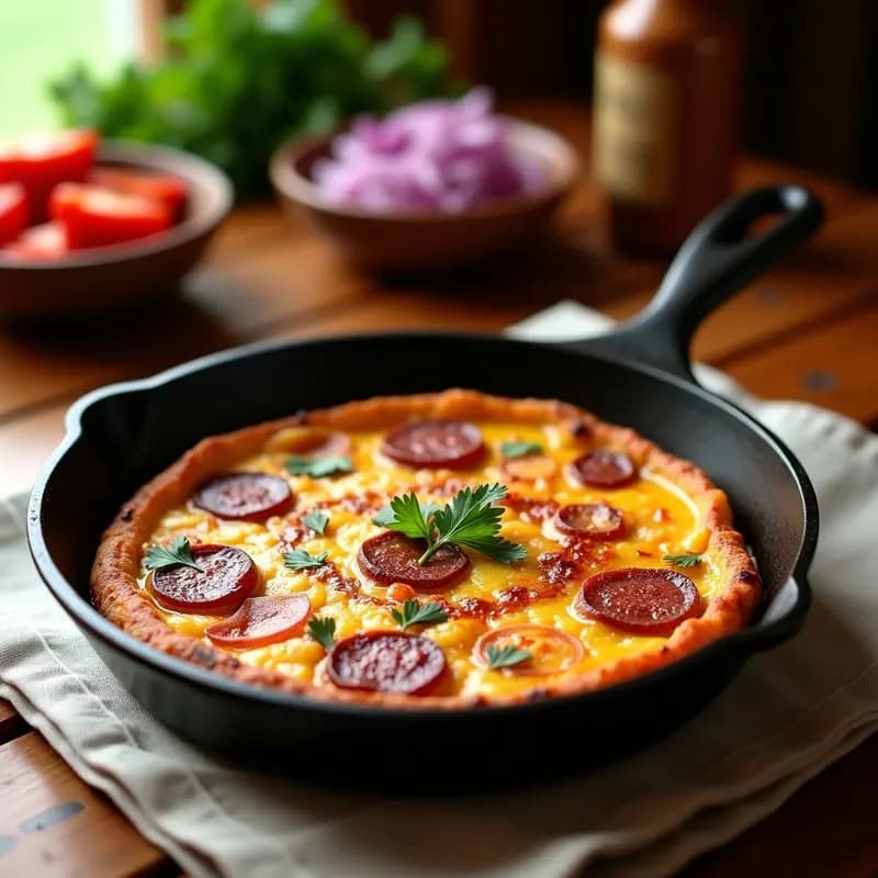 Tortilla de Papa y Chorizo Coloradas: Receta Argentina Picante en Sartén