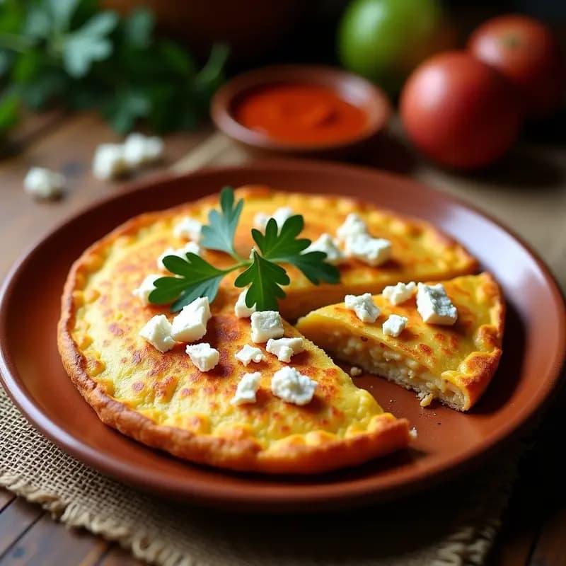 Tortilla de Papas andinas con Queso de Cabra y Pimentón: Desayuno Boliviano en Airfryer