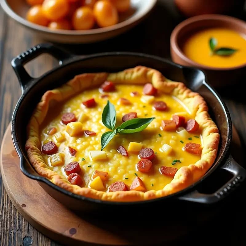 Tortilla de Papas con Chorizo Colorad: Desayuno Peruano con Aji Amarillo