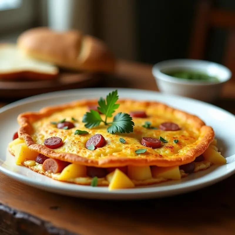 Tortilla de Papas y Chorizo Colorado: Desayuno Argentino Contundente en Sartén