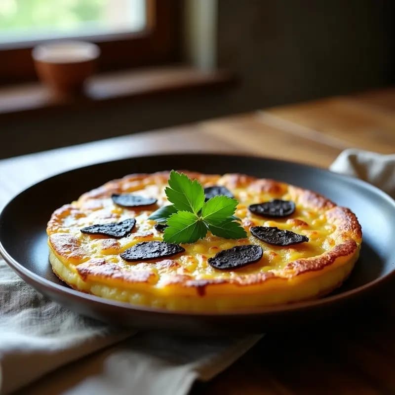 Tortilla de Patata al Aire Fresco con Trufa: Receta Crujiente y Sin Aceite en 25 Min
