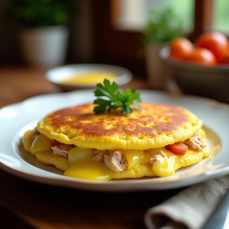 Tortilla de Patata con ají de Gallina: Receta Fusion Peruano-Española en Airfryer