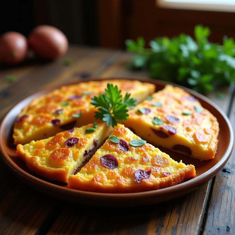 Tortilla de Patata y Batata Sin Huevo: Receta Vegana y Esponjosa en Sartén