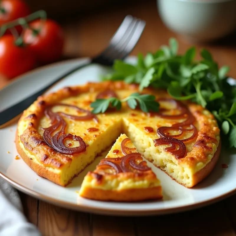 Tortilla de Patata y Cebolla Carmelizada: Receta al Horno Sin Voltear en 30 Minutos