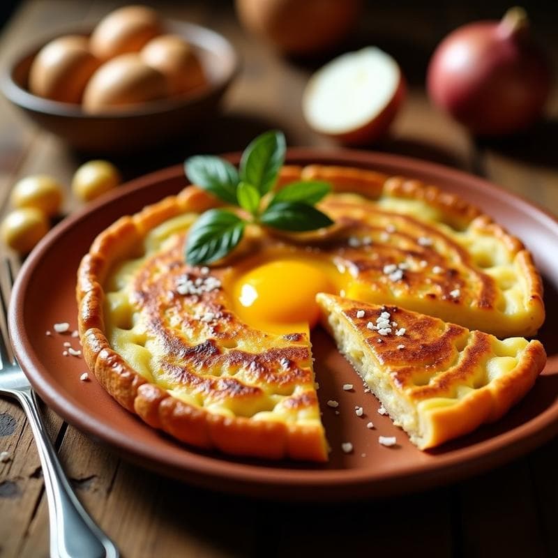 Tortilla de Patata y Cebolla Crujiente: Receta en Airfryer con Yema Líquida en 20 Minutos