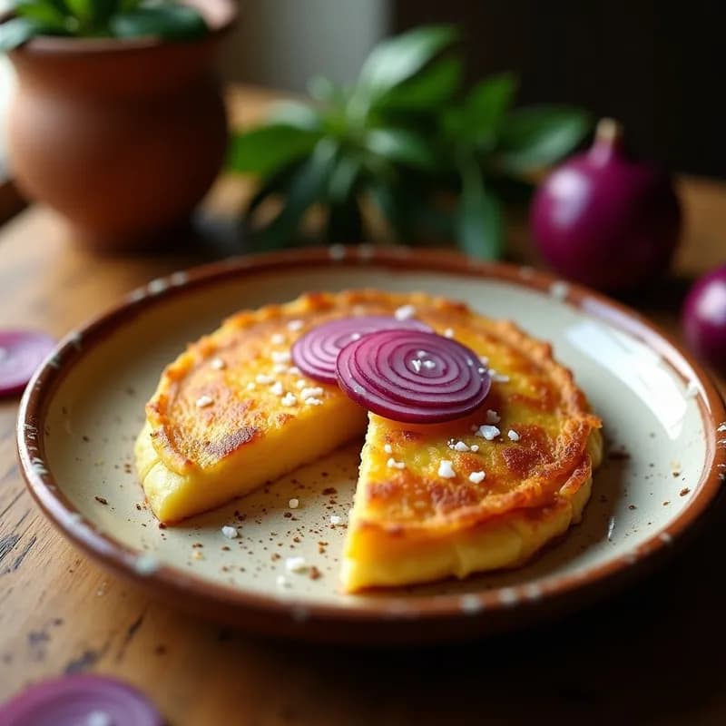 Tortilla de Patata con Cebolla Morada Fermentada: Receta Gourmet en 20 Minutos con Probióticos
