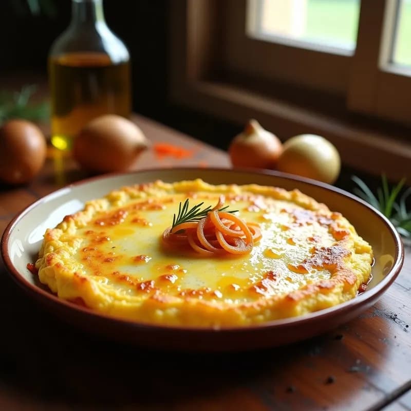 Tortilla de Patata y Cebolla: Receta en Olla GM con Yema Cremosa y Centro Jugoso