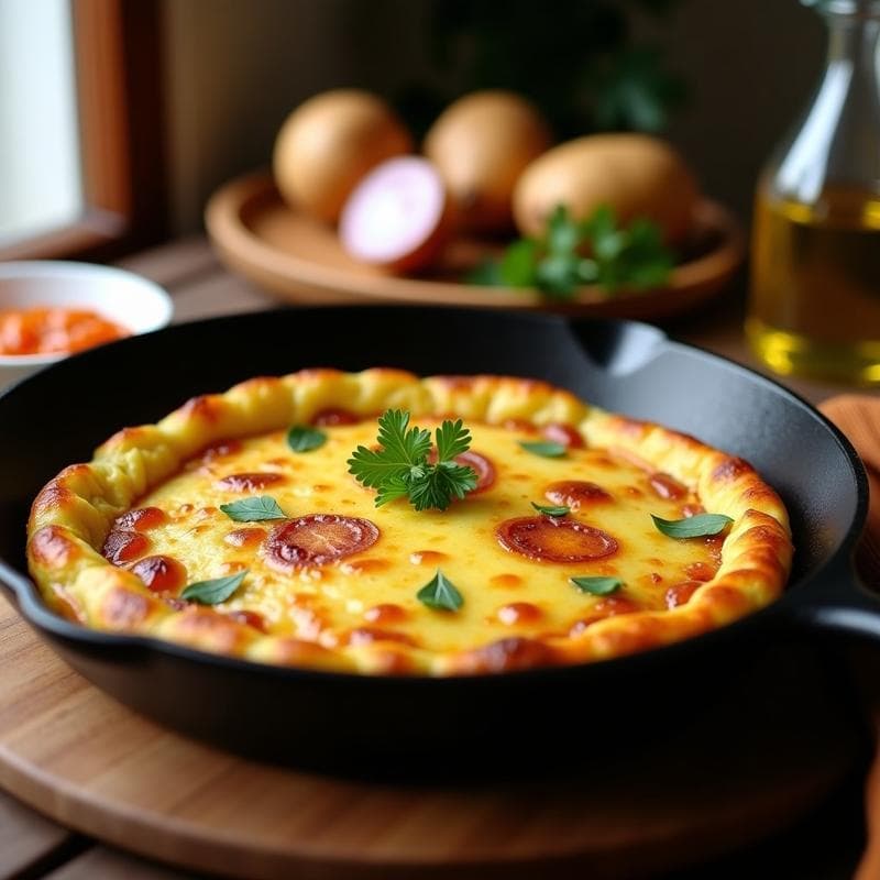 Tortilla de Patata y Cebolla: Receta Tradicional en Olla Rápida en 15 Minutos