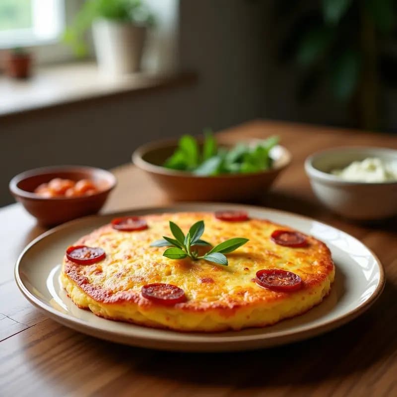 Tortilla de Patata con Chorizo Ibérico: Desayuno Español Alta en Energía