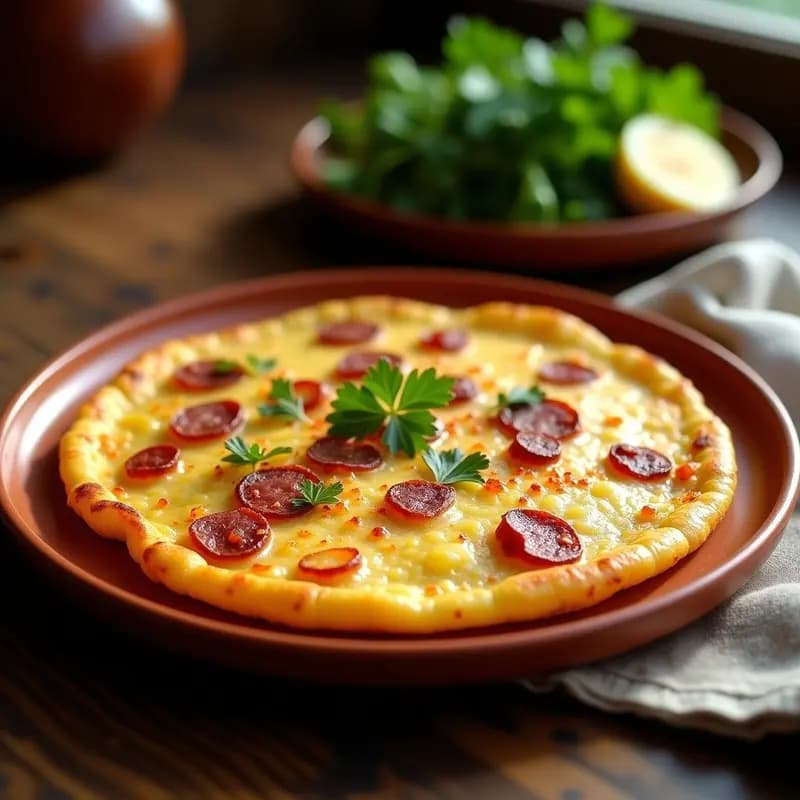 Tortilla de Patata con Chorizo y Pimentón: Desayuno Español Tradicional y Energético