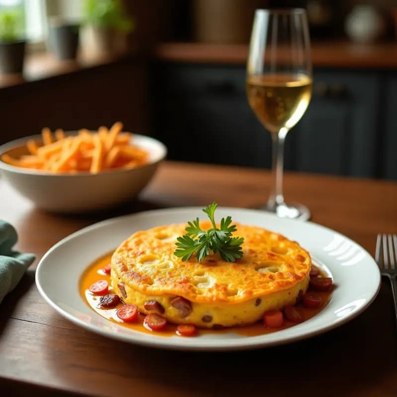 Tortilla de Patata con Chorizo y Queso Fundido: Receta Española de Cheat Meal