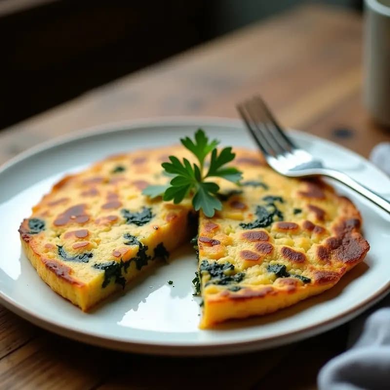 Tortilla de Patata Dulce y Espinacas con Queso de Cabra: Desayuno Vegetariano Alto en Hierro