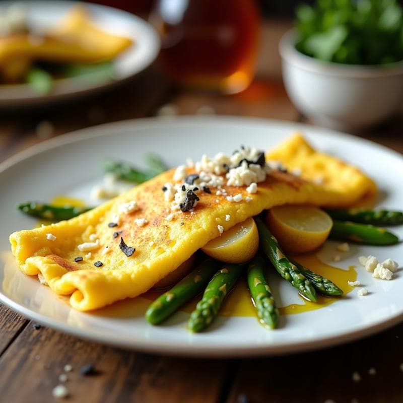 Tortilla de Patata con Espárragos Trigueros y Trufa: Receta Española Premium en 20 Minutos