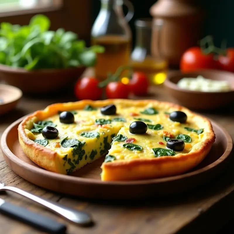 Tortilla de Patata con Espinacas y Aceitunas Negras: Versión Española Light