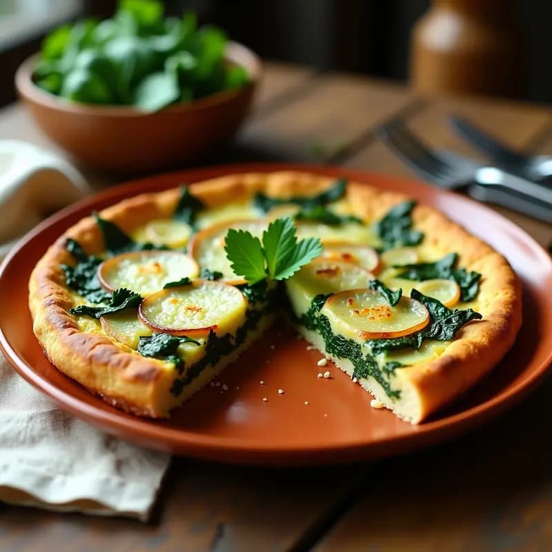 Tortilla de Patata con Espinacas y Queso de Oveja: Receta Española con Toque Verde