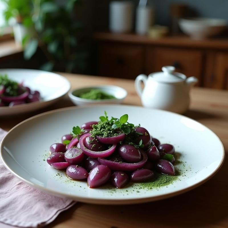 Tortilla de Patata y Espirulina con Cebolla Morada: Desayuno Andino Alto en Hierro