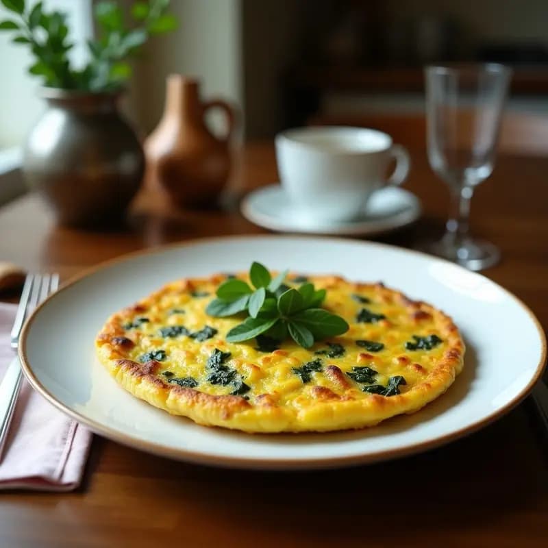 Tortilla de Patata con Espirulina: Desayuno Español Vegano y Rico en Hierro