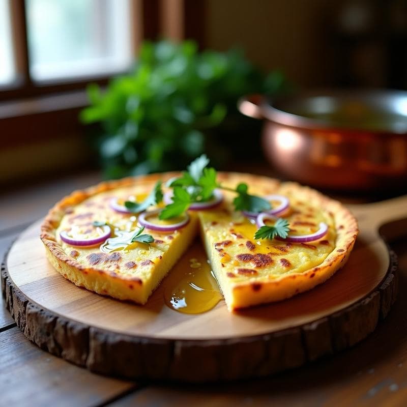 Tortilla de Patata con Harina de Garbanzo: Receta Española Sin Gluten en Sartén
