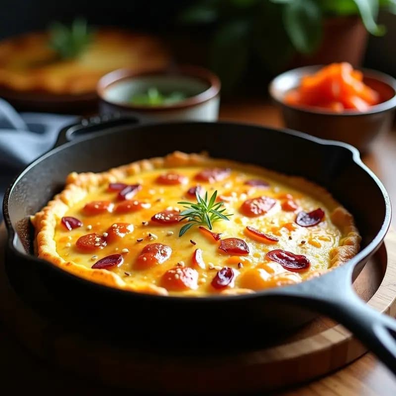 Tortilla de Patata y Kimchi: Desayuno Coreano-Español con Toque Fermentado