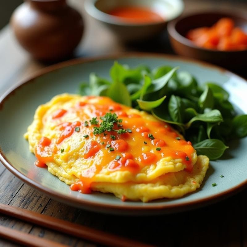 Tortilla de Patata y Kimchi con Queso de Coco: Receta Fusión Coreana en Sartén