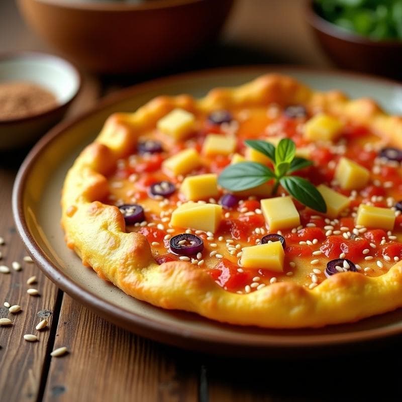 Tortilla de Patata y Kimchi: Receta Española con Toque Coreano en Sartén