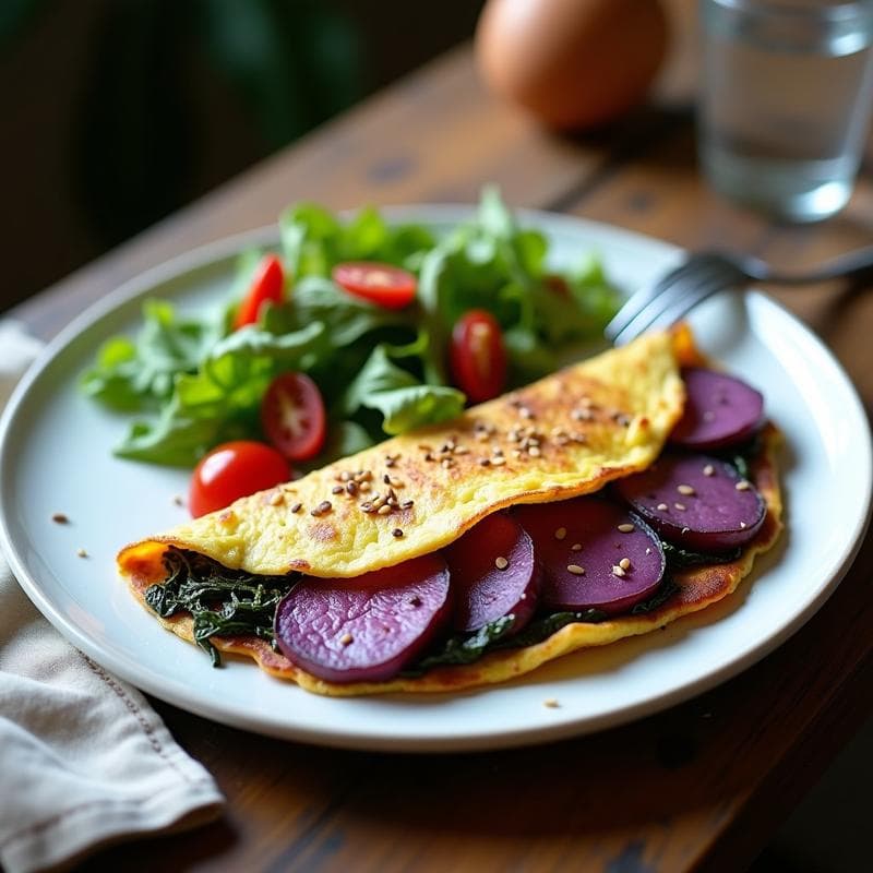 Tortilla de Patata Morada y Algas Wakame: Receta Sin Gluten y Rica en Yodo en Airfryer