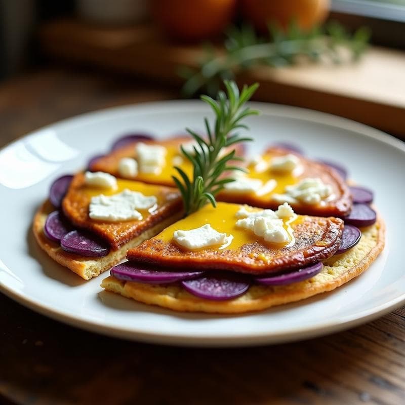 Tortilla de Patata Morada y Queso de Cabra: Desayuno Español Sin Gluten y Alto en Antioxidantes