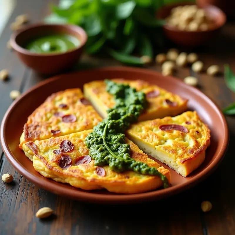Tortilla de Patata con Pesto de Rúcula: Receta Española Fusion con Toque Italiano