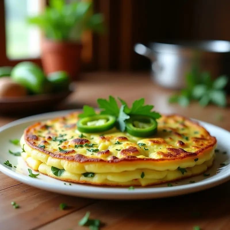 Tortilla de Patata y Pimiento Verde: Versión Jugosa en Olla GM