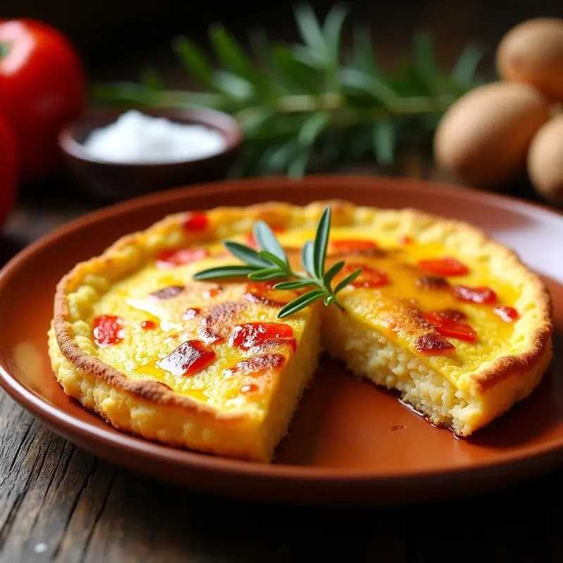 Tortilla de Patata con Pimientos Asados: Desayuno Español Sin Gluten y Keto
