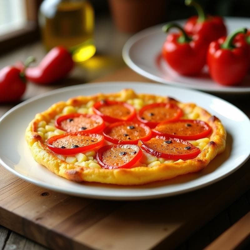 Tortilla de Patata y Pimientos Asados: Receta Tradicional en Thermomix con Toque de Pimentón