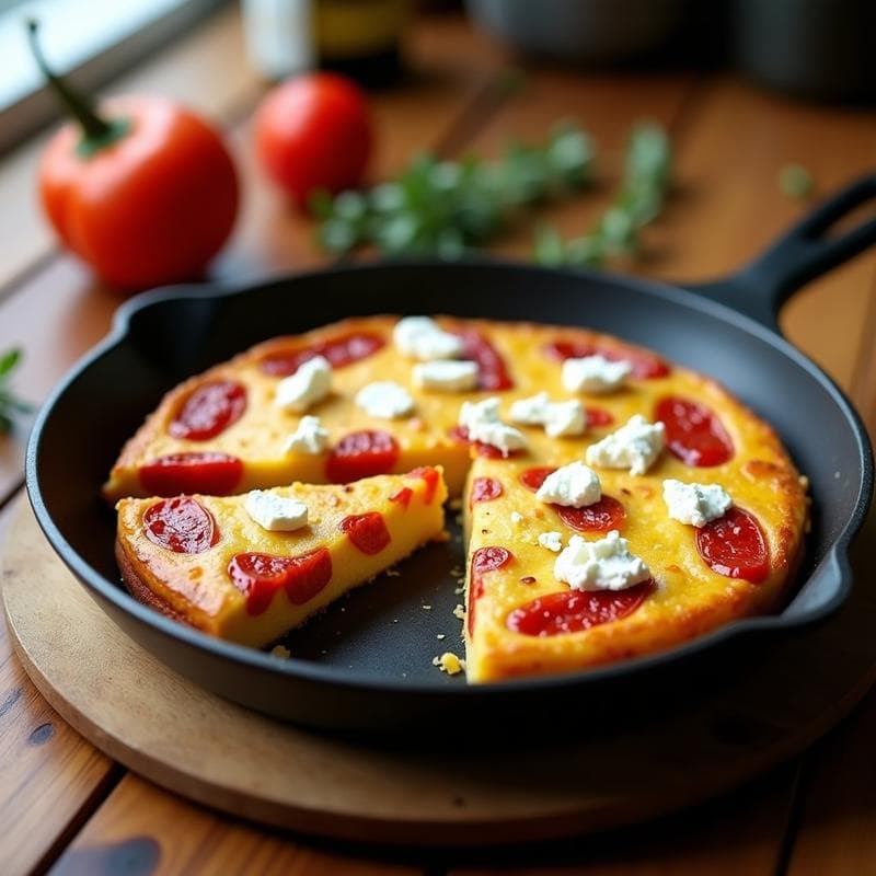 Tortilla de Patata y Pimientos Asados con Queso de Cabra: Receta Española en Thermomix Sin Esfuerzo