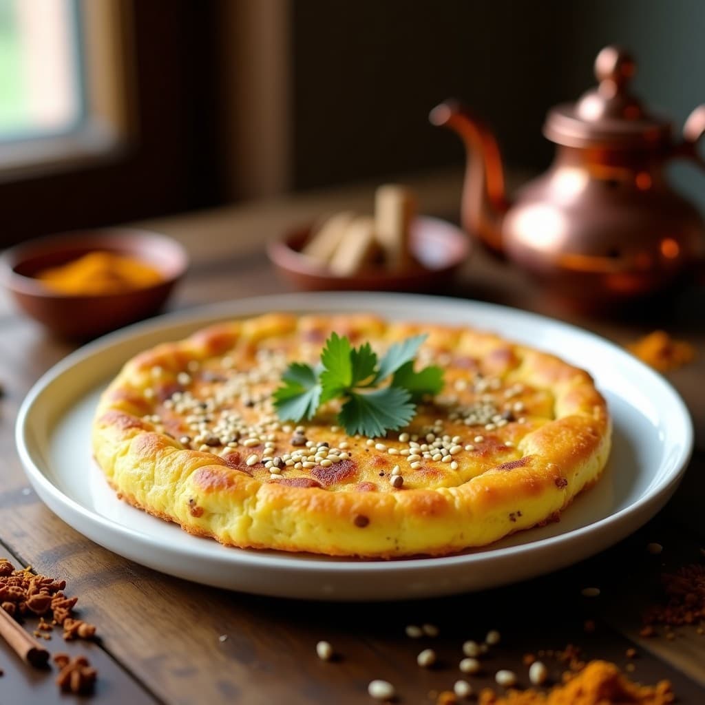 Tortilla de Patata y Puerro con Especias de Ras el Hanout: Receta Marroquí en Sartén Antiadherente