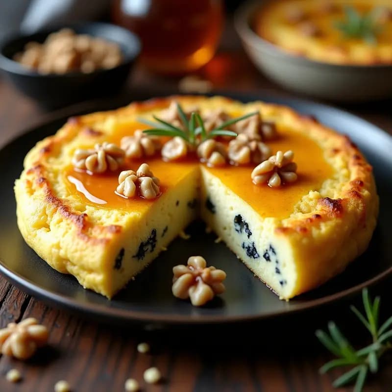 Tortilla de Patata con Queso Azul y Miel: Receta Viral que Desafía los Sabores en 20 Minutos