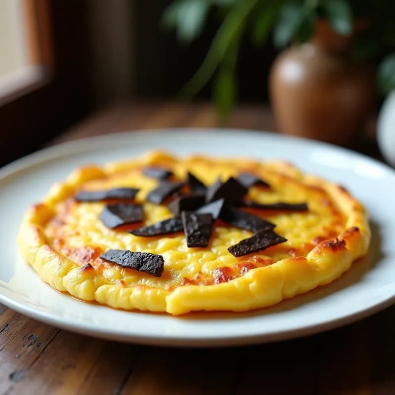 Tortilla de Patata con Trufa Negra: Receta Ahumada en Sartén Antiadherente