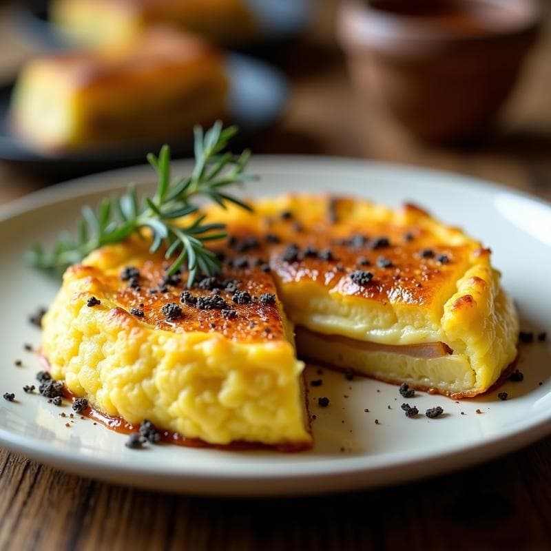 Tortilla de Patata con Trufa Negra: Receta en Ollas Superpuestas con Textura Melosa
