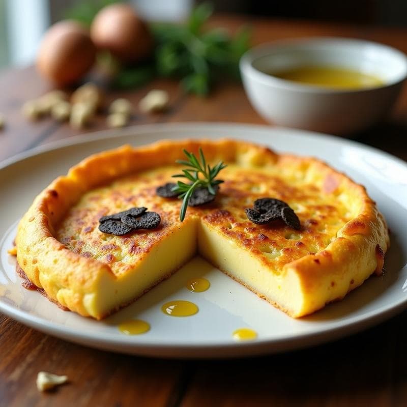 Tortilla de Patata Trufada: Receta Gourmet en Ollas Superpuestas con Dos Capas