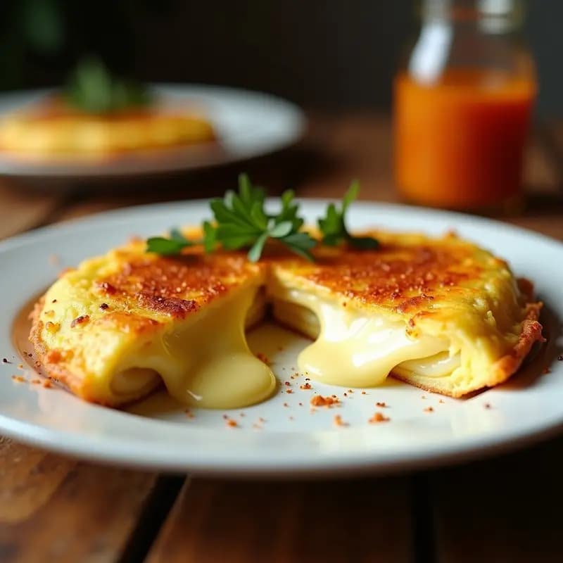 Tortilla de Patata Volcán con Queso Fundido: Receta Viral en 15 Minutos que Dejará a Todos Boquiabiertos