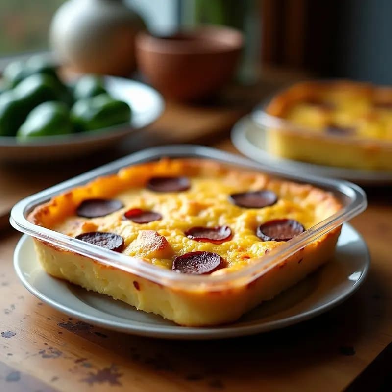 Tortilla de Patatas y Chorizo con Pimientos de Padrón: Receta Española para Tupper en Airfryer