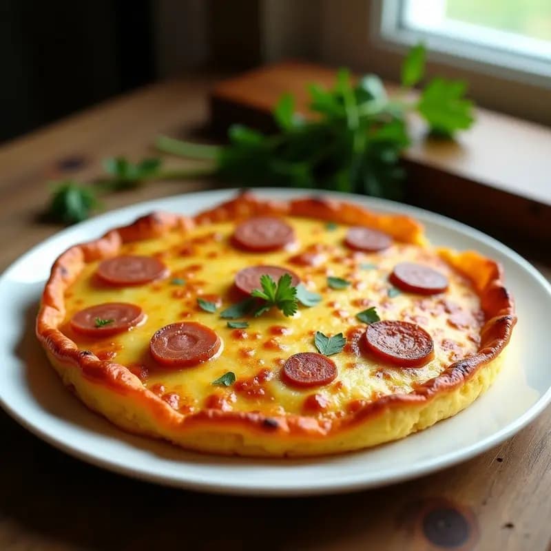 Tortilla de Patatas con Chorizo y Pimentón: Receta Española en Airfryer Alta en Proteínas
