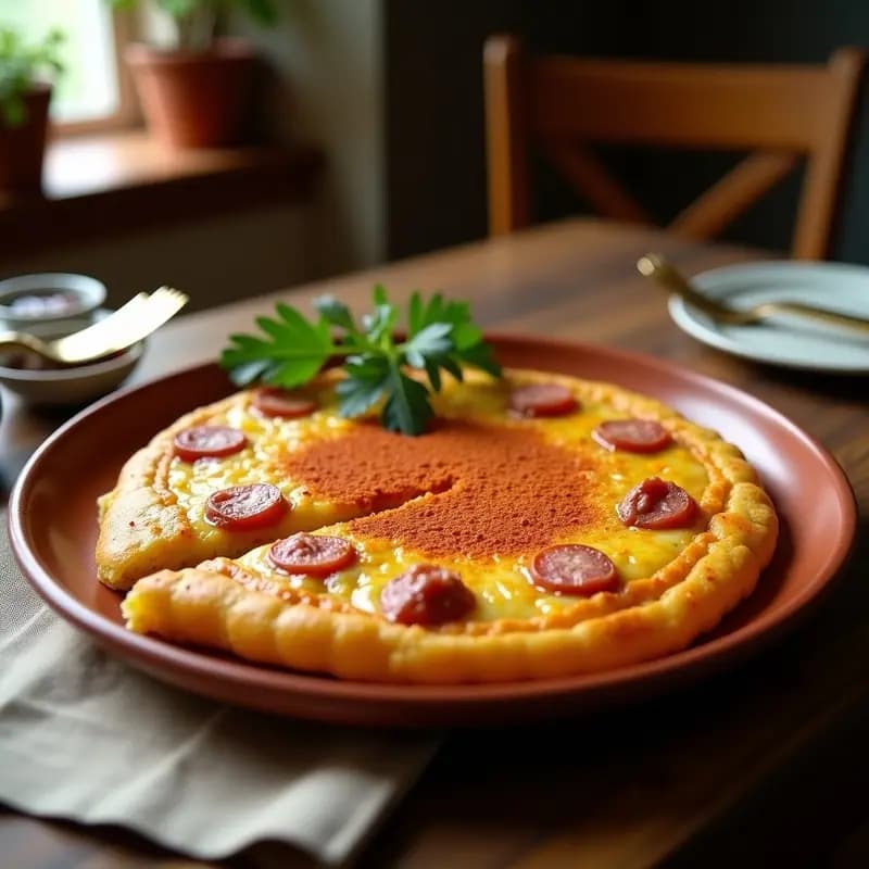 Tortilla de Patatas y Chorizo con Pimentón de la Vera: Versión Gourmet del Clásico Español