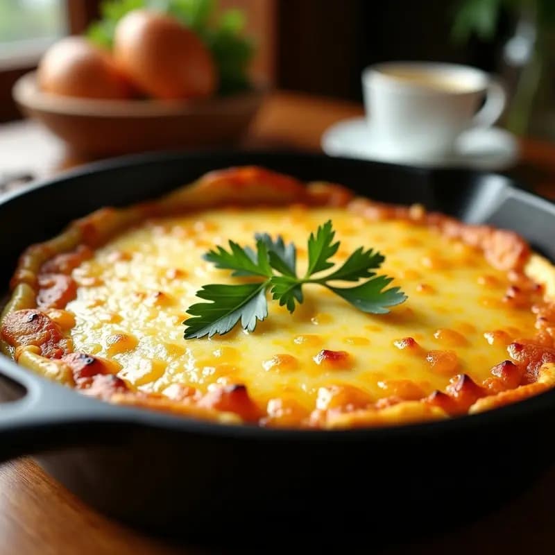 Tortilla de Patatas Crujiente Gratinada con Queso: Receta Viral en Sartén que Sorprende