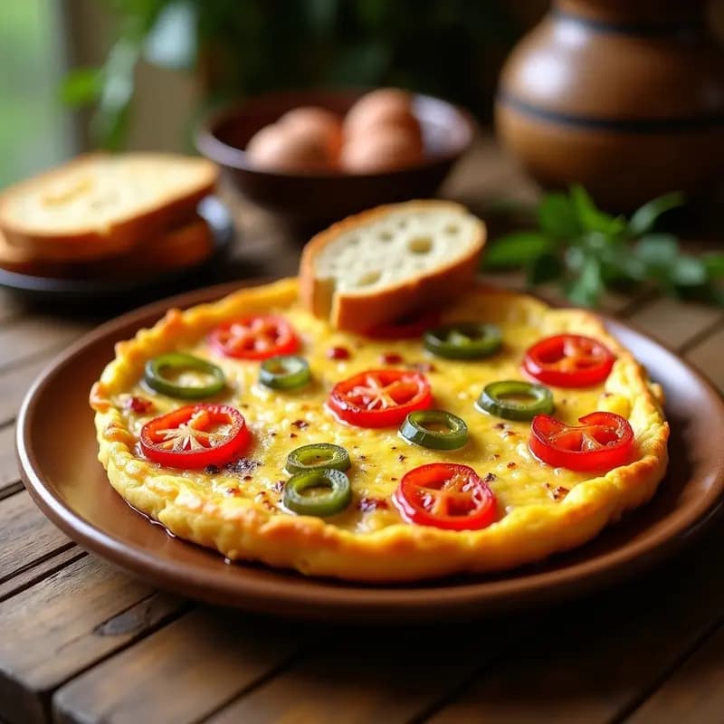 Tortilla de patatas con pimientos asados: Receta clásica con un toque especial